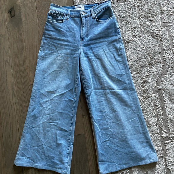 Frame Le Palazzo Flare Wide Leg Cropped Jeans - Picture 6 of 9